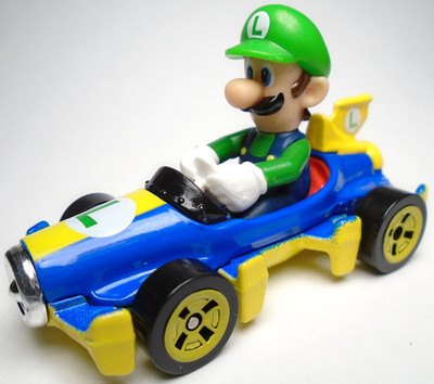 2024 HOT WHEELS NINTENDO MARIO KART MACH 8 LUIGI BLUE DIECAST 2 1/2'' CAR YELLOW