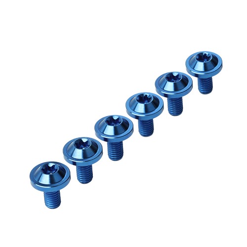 6 Stück blaue Titanschrauben mit Torx-Fachskopf M5 x 15 mm FIT Fahrrad/Motorrad - Bild 8 von 12