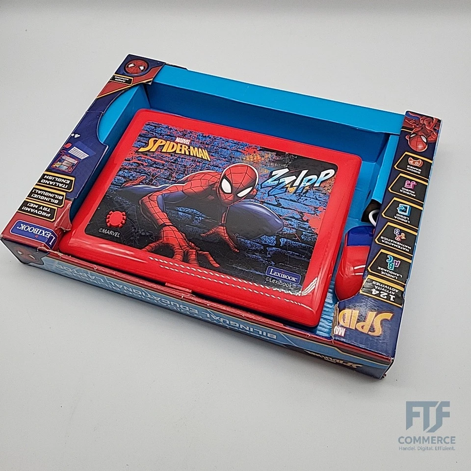 Lexibook, Spider-Man, Lern- und Zweisprachiger Laptop Italienisch/Englisch, Spie