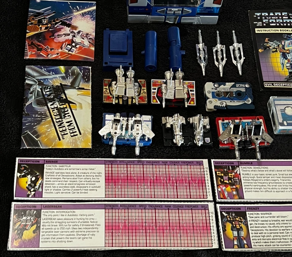 G1 1984 PRE RUB SOUNDWAVE VINTAGE BOXED • COMPLETE • 6 CASSETTES • TRANSFORMERS - Image 3 of 4