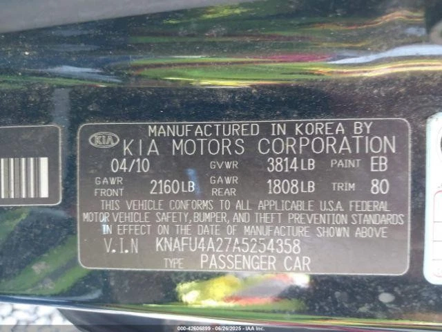 Used Air Cleaner Assembly fits: 2010 Kia Forte assembly Canada emissions Grade A - Image 2 of 4