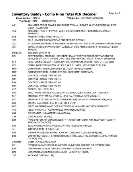 Transfer Case 3.5L Fits 02-06 RENDEZVOUS 2595330 Foto 2 de 4