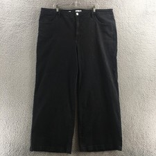 Ava  Viv High Rise Relaxed Fit Wide-Leg Jeans Womens 24R Black Denim Zip NEW