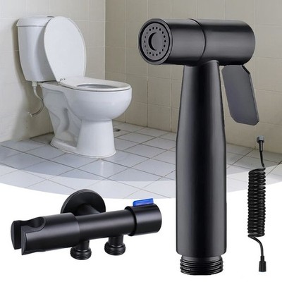Schwarz Bidet Brause Edelstahl Hygiene WC Handbrause Armatur set Duschschlauch