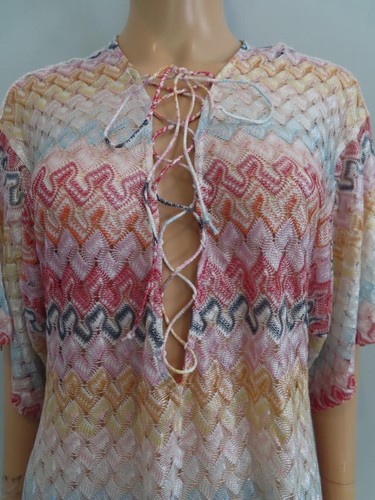 NWT Missoni Multicolor Print Short Sleeve Beach Cover Up Size 38/US 2 - Picture 7 of 14