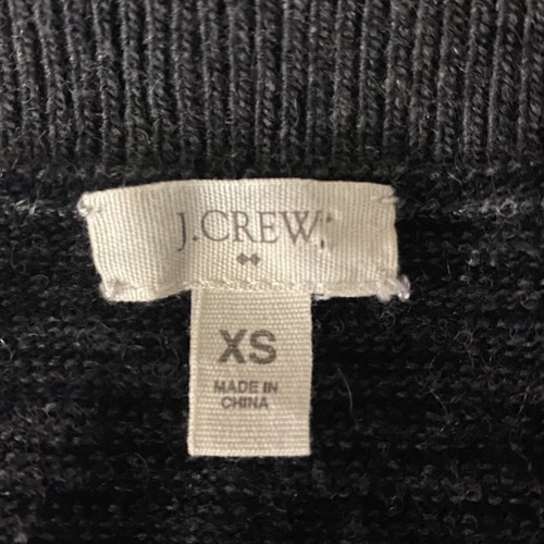 J. Crew Cardigan Sweater XS Gray Striped Thin Knit Merino Wool Cashmere Blend - Picture 12 of 12