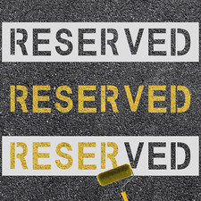 2Pcs Reserved Stencil, 28.74X5.9 Inch Reserved Parking Sign Spray Painting Lette