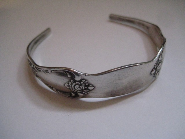 Adjustable Silverplate Spoon Bracelet Vanessa Cuff by Oneida