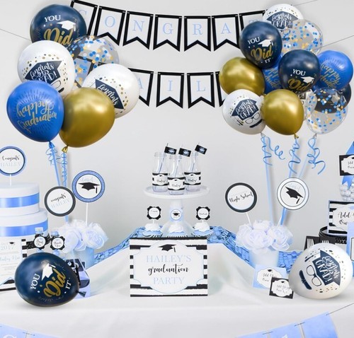 74 Pack Graduation Party Decorations Balloons Set - 12 Inch Navy Blue Metallic G - Picture 18 of 18