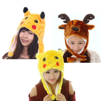 New Cartoon Animal Hat Winter Hat Fluffy Plush Hat Warm Cap Earmuff Gift Unisex