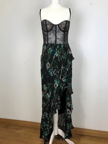FREE PEOPLE x Katie May Senorita Ruffle Trim Gown/Dress Black/Multi LARGE RP$515 - Picture 9 of 24