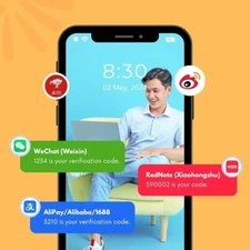 China +86/HK +852 Numbers for WeChat, AliPay, RedNote, Weibo OTP, No SIM Needed
