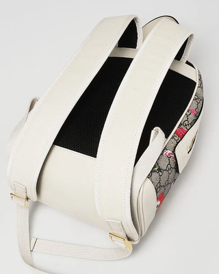 NEW Gucci Ophidia Floral GG Supreme Canvas White Leather  display picture 3