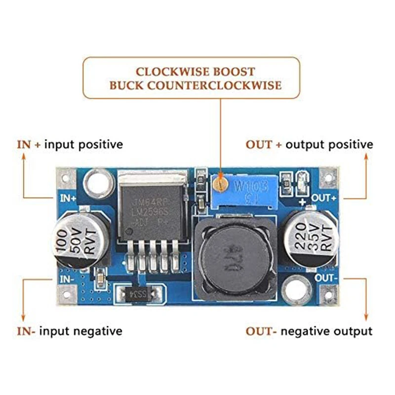 1/10pcs DC-DC Adjustable Power Supply Step Down Module PSU Buck Converter 3V-35V - Image 2 of 4