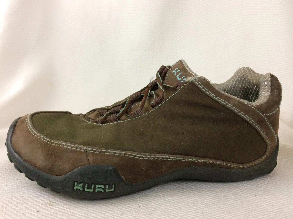 Kuru Chicane Womens 6 M Hiking Active Walking Shoes Sneakers Green Brown Leather