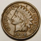 1898 Indian Head Cent EF-Details   Full Diamonds - Actual Coin Pictured