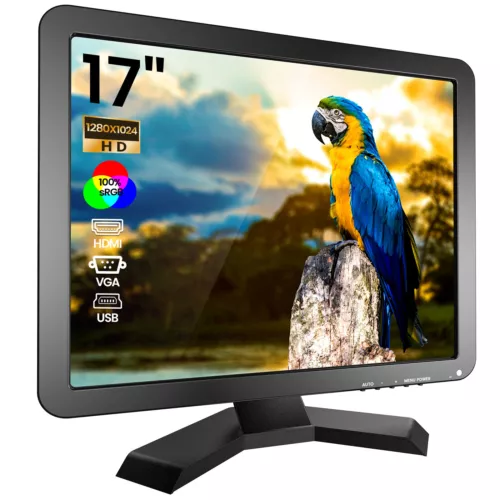 17" Security Monitor - 100% sRGB,Dual Speakers,Wall Mountable, for Camera/DVR/PC - Picture 1 of 7