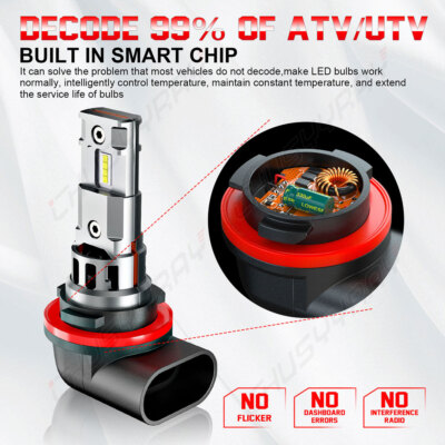 CHUSYYRAY 6000K White LED Headlight Bulb For 2018 Honda TRX250X ATV - 12V 35/35W, 360° Beam, Waterproof