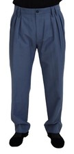 DOLCE & GABBANA Pants Blue Linen Chino Formal Trouser IT52/W38/L RRP 970usd
