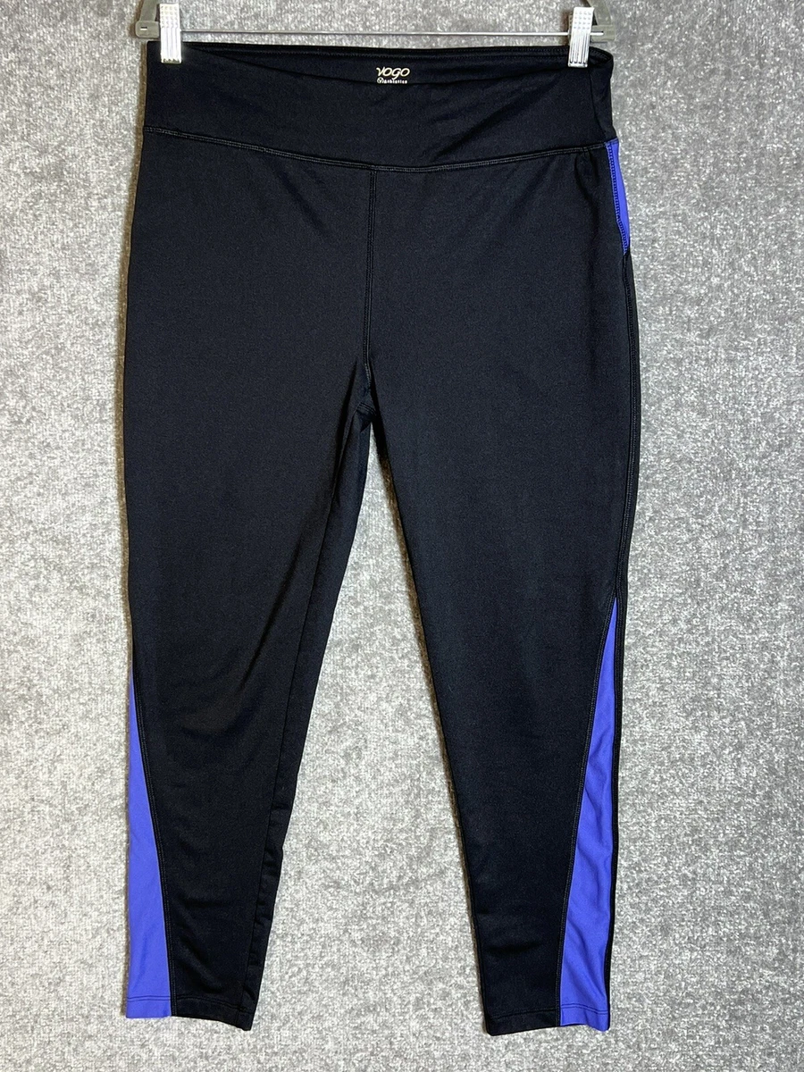 Vogo Athletica Athletic Leggings Womens Size XL Black Purple Pull On