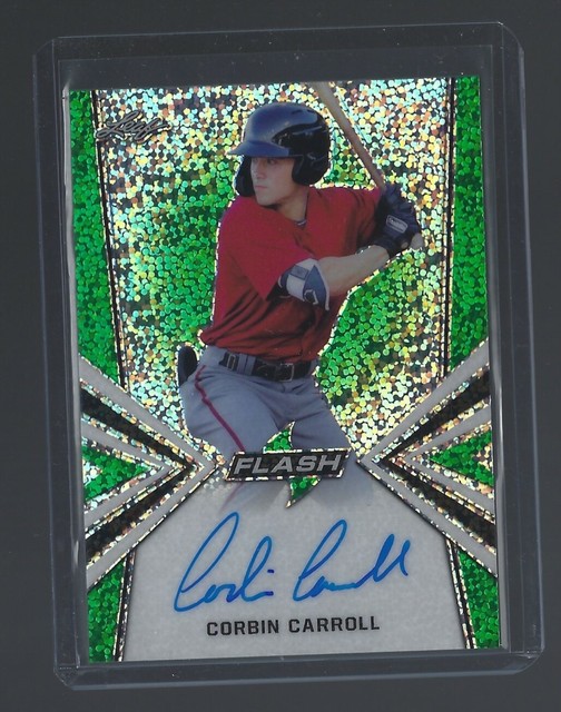 CORBIN CARROLL 2019 Leaf Flash BA CC1 GREEN AUTOGRAPH 9 15 