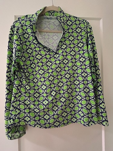 IBKUL Langarmshirt für Outdoor Damen Größe L grün und marine