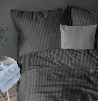Elegante Luxus Baumwoll-Bettwäsche 160x200 Schwarz