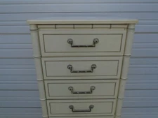 Repro Henry Link Faux Bamboo Lingerie Chest of drawers Regency Tall dresser Glam