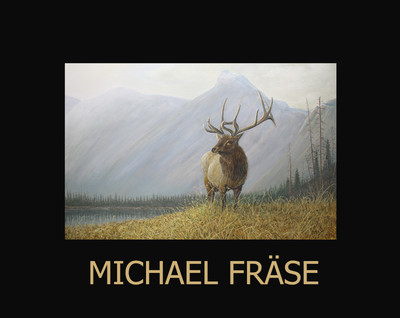FRASE ORIGINAL PAINTING ELK WINTER LANDSCAPE MOUNTAIN WILDLIFE ART 24 X 36 LARGE