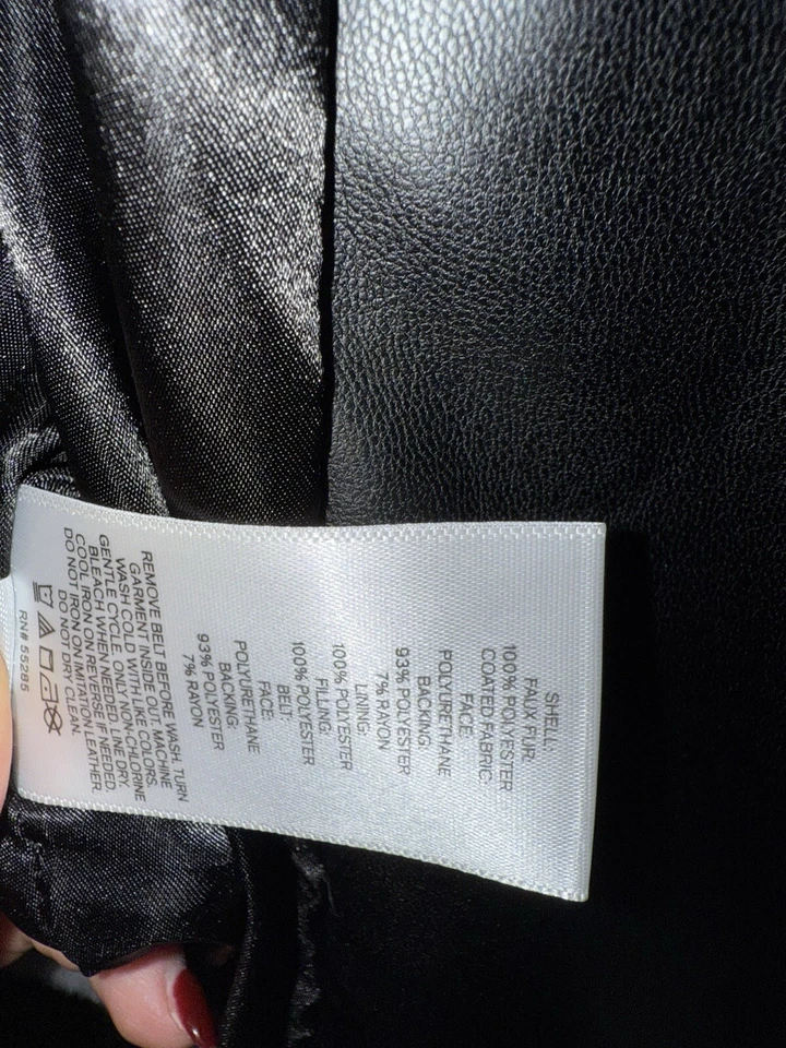 Chaqueta de cuero Express de piel negra blanca talla XS Foto 4 de 4