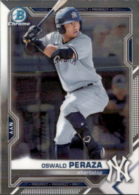 #ad 2021 BOWMAN CHROME PROSPECT NEW YORK YANKEES OSWALD PERAZA BCP 220 $1.49