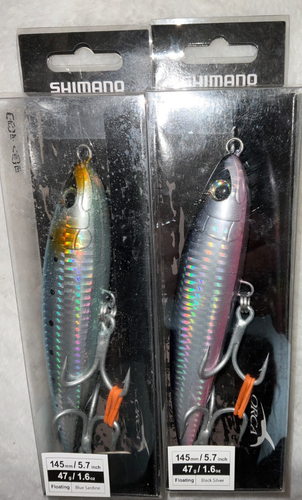 TWO Shimano TP Orca Top Water Fishing Lure Tuna 5.7” 1.6 oz Blue Black Silver - Picture 2 of 9