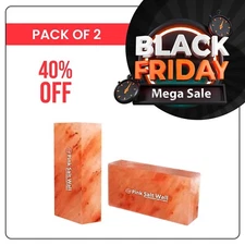 Mega Sale Himalayan Salt Bricks 8x4x2 Pack of 2 Salt Tiles For Foot Therapy