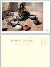 MOKI INDIAN WOMAN MAKING POTTERY 1906 Detroit Photographic 5511 Postcard U368
