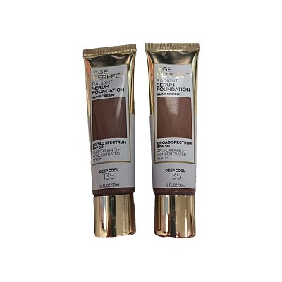 2-Loreal Age Perfect Radiant Foundation Sunscreen # 135 Deep Cool 1 oz 