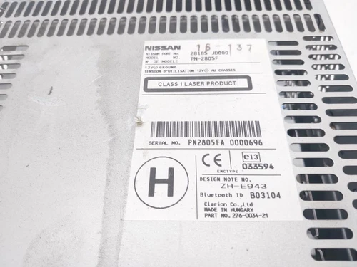 28185JD000 Sistema Audio/Radio Cd para NISSAN QASHQAI (J10) Tekna 2007 8250071 - Imagen 4 de 10