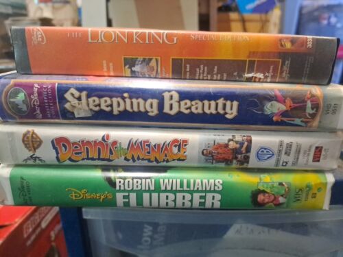 Disney/WB VHS Lot OF 4. LION KING, FLUBBER, SLEEPING BEAUTY & DENNIS THE MENACE - Picture 1 of 5