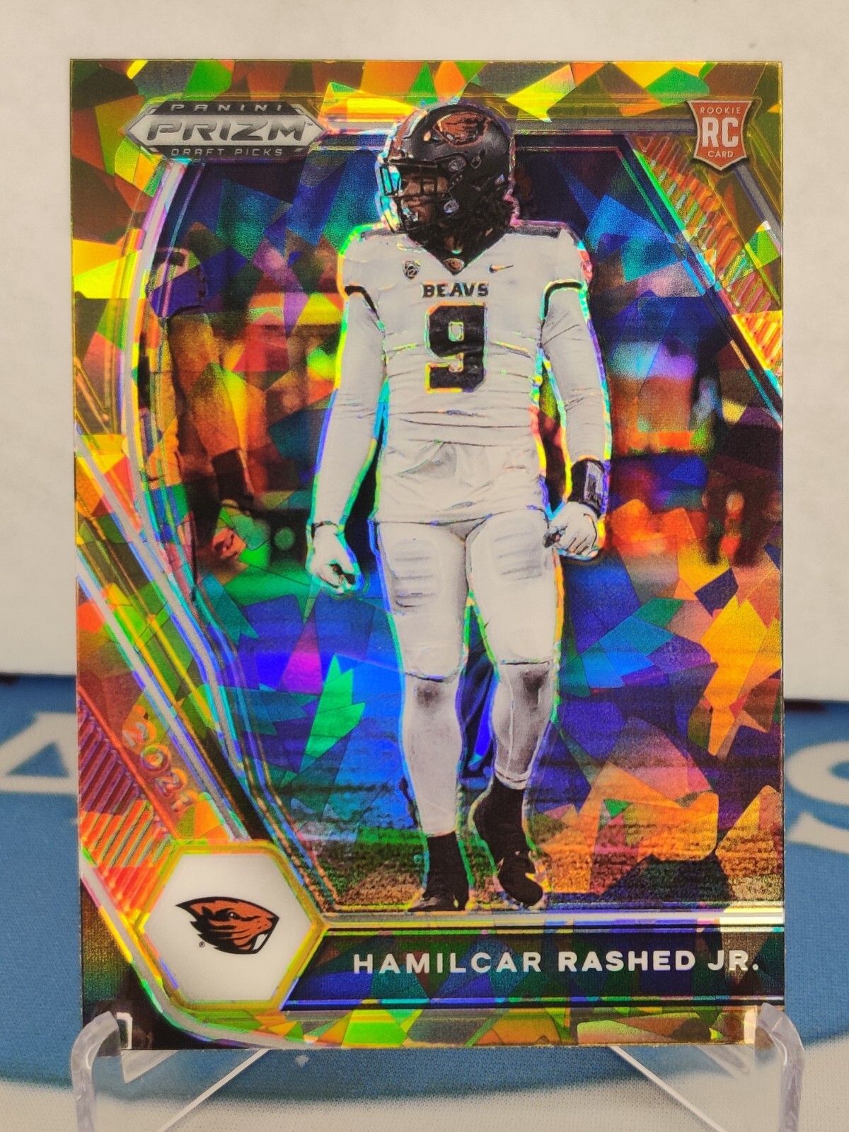 Hamilcar Rashed Logo 2021 Panini Prizm Draft Picks Hamilcar Rashed Jr. Orange Cracked Ice ...