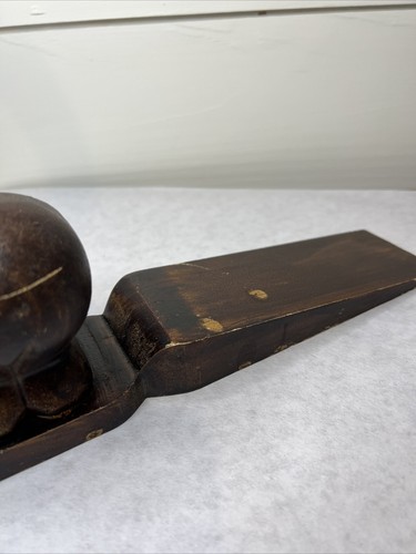 Vintage Wooden Carved Elephant Wedge Door stopper 10" - Picture 6 of 18