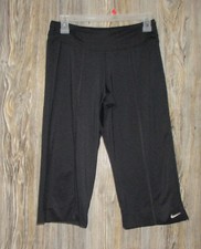 Nike Performance Black Capris Womens Sz Small 4-6 Msre 26x18 Wide Leg