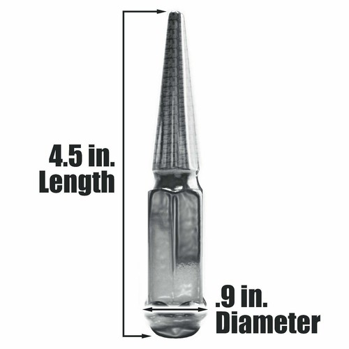 Spike Lug Nuts 14x2.0 Coarse Thread fit F250 F350 Super Duty PowerStroke Chrome - Picture 8 of 11