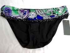 Kenneth Cole Reaction Size S Small Cobalt Banded New Womens Bikini Bottoms