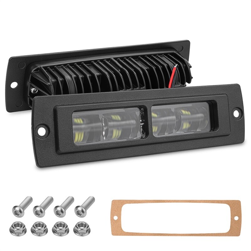 2x 7" 80W Flush Mount LED Pods – Combo Spot/Flood Beam, 16000 Lumens, Off-Road Work Lights
