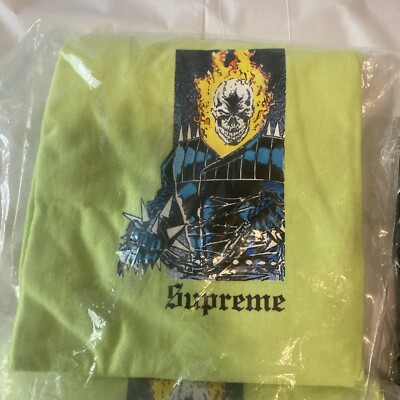 NEW AUTHENTIC Supreme NY T-Shirt SS19 GHOST RIDER Tee - NEON NEW AUTHENTIC Supreme NY T-Shirt SS19 GHOST RIDER Tee - NEON