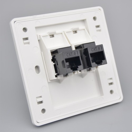 86x86mm Female To Female CAT6 Gigabit Dual-Pass Network Wall Plug RJ45 LAN - Afbeelding 8 van 8
