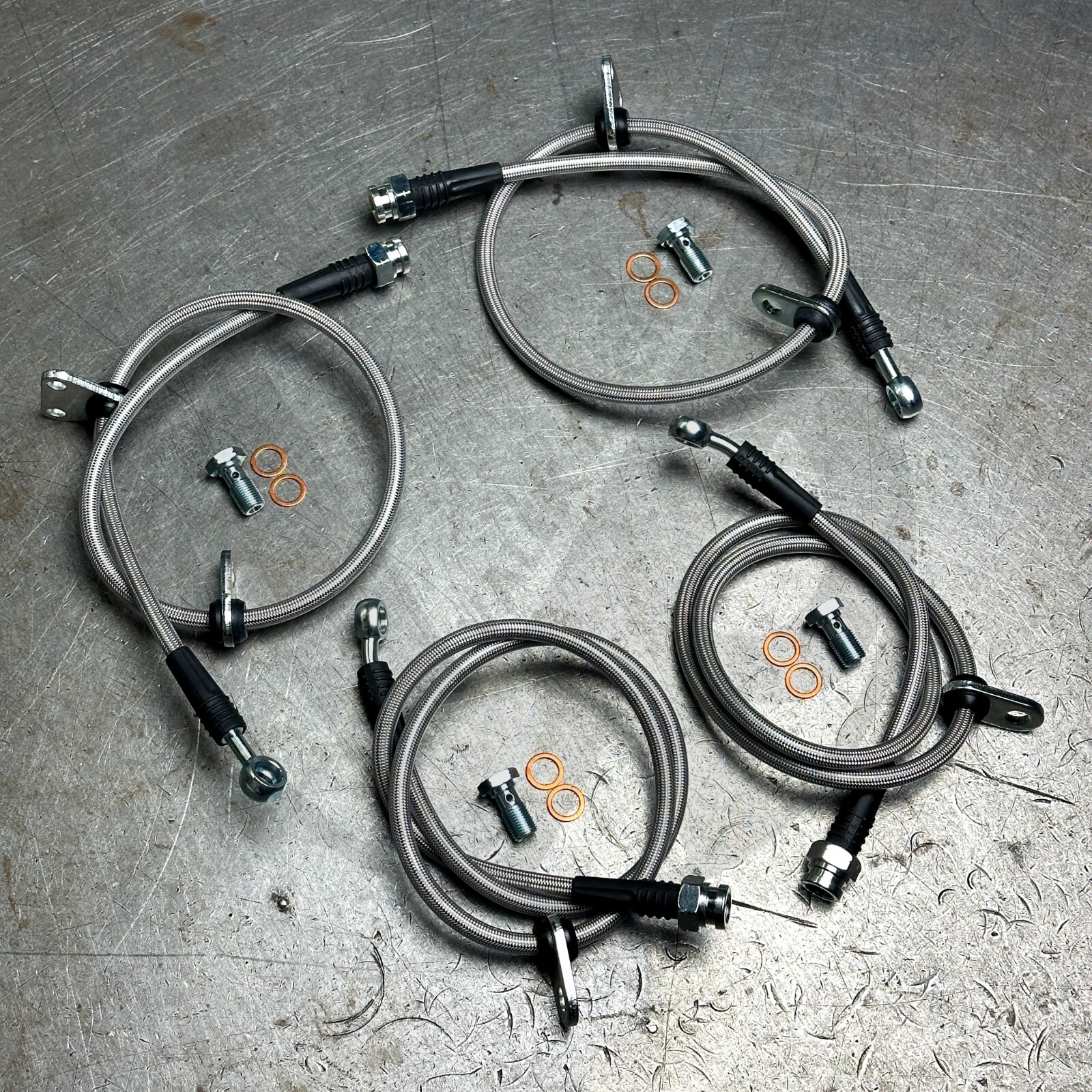 Stainless Steel Front & Rear Brake Lines Kit for 90-93 Honda Accord w Rear Disc