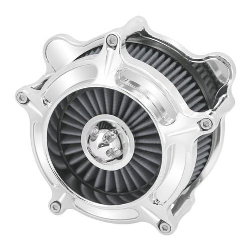 Chrome Aluminum Air Cleaner Filter w/ Gray Intake Element Kit Fits For Harley - Picture 9 of 15