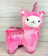 FAO Schwarz Glow Brights Llama Unicorn Plush Stuffed Animal Toy Lights Up Sounds