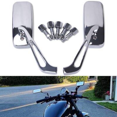 2x Wide-angle Motorcycle Rear View Side Mirrors 8mm 10mm For Harley Honda Suzuki