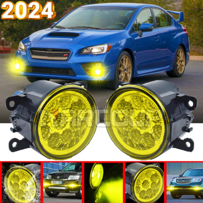 Front LED Yellow Fog Lights Bumper Lamp For Subaru WRX / STI 2015 2016-2019 2020